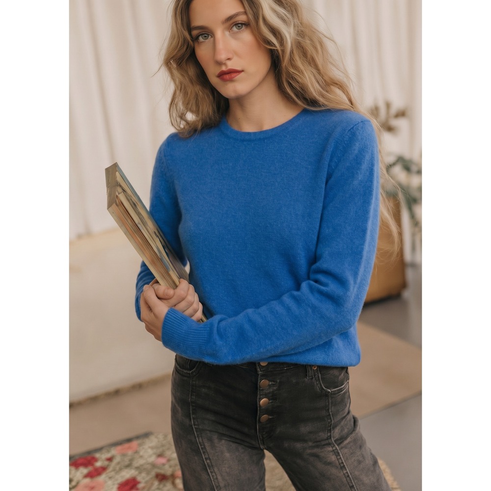 Investments Women's Royal Blue Cashmere Wool Pullover Sweater Size Small